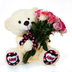 Urso Love com Rosas
